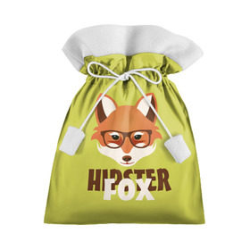 Подарочный 3D мешок с принтом Хипстер лиса в Петрозаводске, 100% полиэстер | Размер: 29*39 см | борода | зверь | лиса | очки