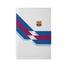 Обложка для паспорта матовая кожа с принтом FC Barcelona #8 в Петрозаводске, натуральная матовая кожа | размер 19,3 х 13,7 см; прозрачные пластиковые крепления | Тематика изображения на принте: fcb | барселона | геометрия | футбольный клуб