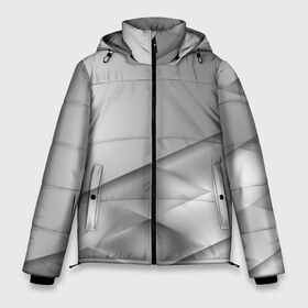 Мужская зимняя куртка 3D с принтом Grey rhombuses в Петрозаводске, верх — 100% полиэстер; подкладка — 100% полиэстер; утеплитель — 100% полиэстер | длина ниже бедра, свободный силуэт Оверсайз. Есть воротник-стойка, отстегивающийся капюшон и ветрозащитная планка. 

Боковые карманы с листочкой на кнопках и внутренний карман на молнии. | Тематика изображения на принте: grey | абстракция | геометрия | ромб | текстура