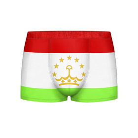 Мужские трусы 3D с принтом Флаг Таджикистана в Петрозаводске, 50% хлопок, 50% полиэстер | классическая посадка, на поясе мягкая тканевая резинка | Тематика изображения на принте: парчами точикистон | таджикистан | точикистон | флаг | флаг таджикистана