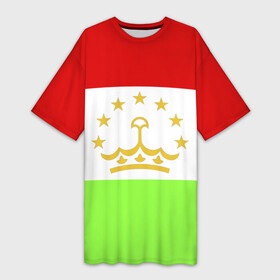 Платье-футболка 3D с принтом Флаг Таджикистана в Петрозаводске,  |  | парчами точикистон | таджикистан | точикистон | флаг | флаг таджикистана