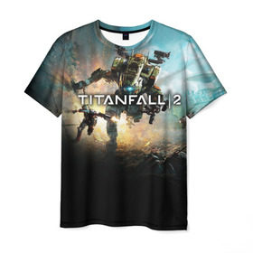 Мужская футболка 3D с принтом Titanfall в Петрозаводске, 100% полиэфир | прямой крой, круглый вырез горловины, длина до линии бедер | мех | мехи | пилот | пилоты | спектр | спектры | титан