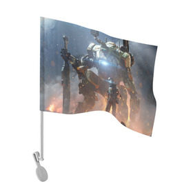Флаг для автомобиля с принтом Titanfall в Петрозаводске, 100% полиэстер | Размер: 30*21 см | мех | мехи | пилот | пилоты | спектр | спектры | титан