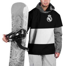 Накидка на куртку 3D с принтом Real Madrid Black Collection в Петрозаводске, 100% полиэстер |  | emirates | fc | real madrid | клуб | мяч | реал мадрид