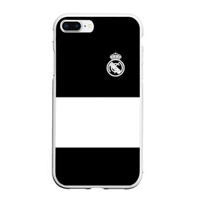 Чехол для iPhone 7Plus/8 Plus матовый с принтом Real Madrid Black Collection в Петрозаводске, Силикон | Область печати: задняя сторона чехла, без боковых панелей | emirates | fc | real madrid | клуб | мяч | реал мадрид