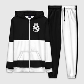 Женский костюм 3D с принтом Real Madrid Black Collection в Петрозаводске,  |  | emirates | fc | real madrid | клуб | мяч | реал мадрид