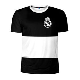 Мужская футболка 3D спортивная с принтом Real Madrid Black Collection в Петрозаводске, 100% полиэстер с улучшенными характеристиками | приталенный силуэт, круглая горловина, широкие плечи, сужается к линии бедра | emirates | fc | real madrid | клуб | мяч | реал мадрид