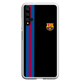 Чехол для Honor 20 с принтом FC Barcelona Line Collection в Петрозаводске, Силикон | Область печати: задняя сторона чехла, без боковых панелей | Тематика изображения на принте: fc | барселона | эмблема