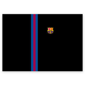 Поздравительная открытка с принтом FC Barcelona Line Collection в Петрозаводске, 100% бумага | плотность бумаги 280 г/м2, матовая, на обратной стороне линовка и место для марки
 | Тематика изображения на принте: fc | барселона | эмблема