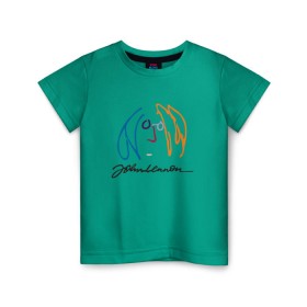 Детская футболка хлопок с принтом Джон Ленон 2 в Петрозаводске, 100% хлопок | круглый вырез горловины, полуприлегающий силуэт, длина до линии бедер | john lennon | the beatles | битлс | джон леннон