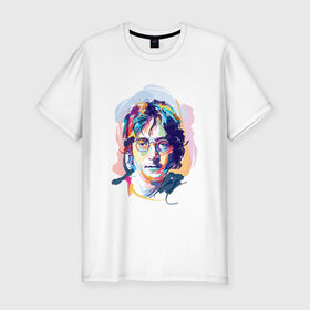 Мужская футболка премиум с принтом Джон Леннон 6 в Петрозаводске, 92% хлопок, 8% лайкра | приталенный силуэт, круглый вырез ворота, длина до линии бедра, короткий рукав | john lennon | the beatles | битлс | джон леннон