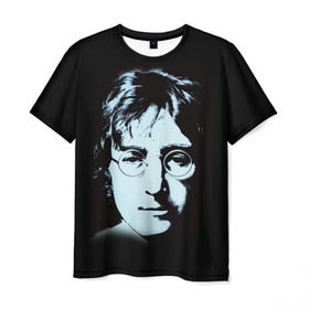 Мужская футболка 3D с принтом Джон Леннон 7 в Петрозаводске, 100% полиэфир | прямой крой, круглый вырез горловины, длина до линии бедер | Тематика изображения на принте: john lennon | the beatles | битлс | джон леннон