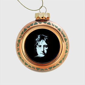 Стеклянный ёлочный шар с принтом Джон Леннон 7 в Петрозаводске, Стекло | Диаметр: 80 мм | john lennon | the beatles | битлс | джон леннон