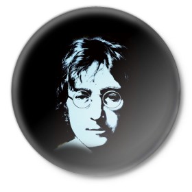 Значок с принтом Джон Леннон 7 в Петрозаводске,  металл | круглая форма, металлическая застежка в виде булавки | john lennon | the beatles | битлс | джон леннон