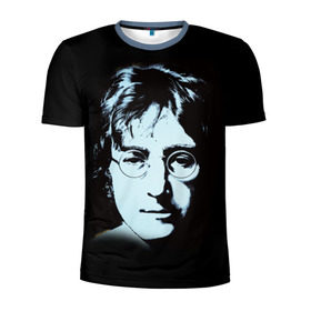 Мужская футболка 3D спортивная с принтом Джон Леннон 7 в Петрозаводске, 100% полиэстер с улучшенными характеристиками | приталенный силуэт, круглая горловина, широкие плечи, сужается к линии бедра | john lennon | the beatles | битлс | джон леннон