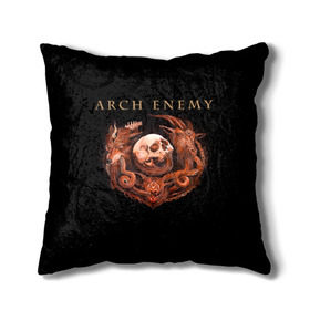 Подушка 3D с принтом Arch Enemy в Петрозаводске, наволочка – 100% полиэстер, наполнитель – холлофайбер (легкий наполнитель, не вызывает аллергию). | состоит из подушки и наволочки. Наволочка на молнии, легко снимается для стирки | alissa white gluz | arch enemy | алисса уайт глаз | арч энеми