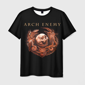 Мужская футболка 3D с принтом Arch Enemy в Петрозаводске, 100% полиэфир | прямой крой, круглый вырез горловины, длина до линии бедер | Тематика изображения на принте: alissa white gluz | arch enemy | алисса уайт глаз | арч энеми