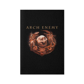 Обложка для паспорта матовая кожа с принтом Arch Enemy в Петрозаводске, натуральная матовая кожа | размер 19,3 х 13,7 см; прозрачные пластиковые крепления | alissa white gluz | arch enemy | алисса уайт глаз | арч энеми