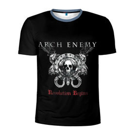 Мужская футболка 3D спортивная с принтом Arch Enemy в Петрозаводске, 100% полиэстер с улучшенными характеристиками | приталенный силуэт, круглая горловина, широкие плечи, сужается к линии бедра | alissa white gluz | arch enemy | алисса уайт глаз | арч энеми