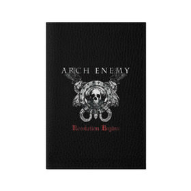 Обложка для паспорта матовая кожа с принтом Arch Enemy в Петрозаводске, натуральная матовая кожа | размер 19,3 х 13,7 см; прозрачные пластиковые крепления | alissa white gluz | arch enemy | алисса уайт глаз | арч энеми