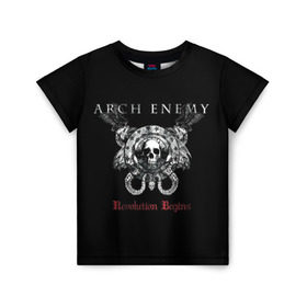 Детская футболка 3D с принтом Arch Enemy в Петрозаводске, 100% гипоаллергенный полиэфир | прямой крой, круглый вырез горловины, длина до линии бедер, чуть спущенное плечо, ткань немного тянется | alissa white gluz | arch enemy | алисса уайт глаз | арч энеми