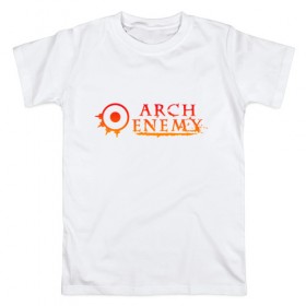 Мужская футболка хлопок с принтом Arch Enemy в Петрозаводске, 100% хлопок | прямой крой, круглый вырез горловины, длина до линии бедер, слегка спущенное плечо. | 