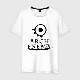 Мужская футболка хлопок с принтом Arch Enemy в Петрозаводске, 100% хлопок | прямой крой, круглый вырез горловины, длина до линии бедер, слегка спущенное плечо. | Тематика изображения на принте: alissa white gluz | arch enemy | алисса уайт глаз | арч энеми