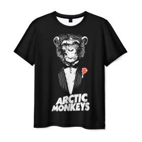 Мужская футболка 3D с принтом Arctic Monkeys в Петрозаводске, 100% полиэфир | прямой крой, круглый вырез горловины, длина до линии бедер | алекс тёрнер | арктик | арктические мартышки | гаражный | группа | джейми кук | инди рок | манкис | музыка | мэтт хелдер | ник о мэлли | обезьяна | постпанк ривайвл | психоделический | рок
