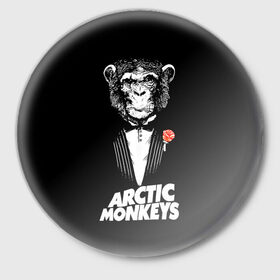 Значок с принтом Arctic Monkeys в Петрозаводске,  металл | круглая форма, металлическая застежка в виде булавки | алекс тёрнер | арктик | арктические мартышки | гаражный | группа | джейми кук | инди рок | манкис | музыка | мэтт хелдер | ник о мэлли | обезьяна | постпанк ривайвл | психоделический | рок