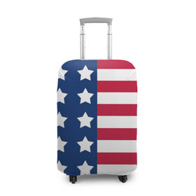 Чехол для чемодана 3D с принтом USA Flag в Петрозаводске, 86% полиэфир, 14% спандекс | двустороннее нанесение принта, прорези для ручек и колес | star | usa | америка | белый | звезды | красный | линии | полосы | популярные | синий | сша | триколор | туристические | флаг | цвет | штаты