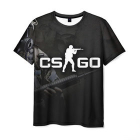 Мужская футболка 3D с принтом CS GO в Петрозаводске, 100% полиэфир | прямой крой, круглый вырез горловины, длина до линии бедер | cs go | компьютерная игра (шутер от первого лица) | культовая игра