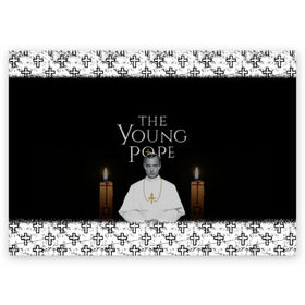 Поздравительная открытка с принтом Молодой Папа | The Young Pope в Петрозаводске, 100% бумага | плотность бумаги 280 г/м2, матовая, на обратной стороне линовка и место для марки
 | the young pope | молодой папа