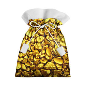 Подарочный 3D мешок с принтом Золотые камешки в Петрозаводске, 100% полиэстер | Размер: 29*39 см | abstraction | gold | rich | texture | богатство | золотая абстракция | золото | кубики | текстура