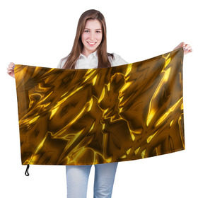 Флаг 3D с принтом Золотые разводы в Петрозаводске, 100% полиэстер | плотность ткани — 95 г/м2, размер — 67 х 109 см. Принт наносится с одной стороны | abstraction | gold | rich | texture | богатство | золотая абстракция | золото | кубики | текстура