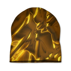 Шапка 3D с принтом Золотые разводы в Петрозаводске, 100% полиэстер | универсальный размер, печать по всей поверхности изделия | abstraction | gold | rich | texture | богатство | золотая абстракция | золото | кубики | текстура