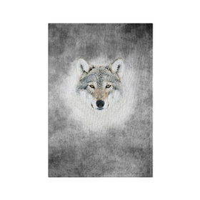 Обложка для паспорта матовая кожа с принтом Wolf в Петрозаводске, натуральная матовая кожа | размер 19,3 х 13,7 см; прозрачные пластиковые крепления | animal | snow | волк | животные | снег | хищник