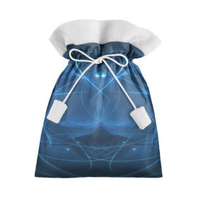 Подарочный 3D мешок с принтом Blue fractal в Петрозаводске, 100% полиэстер | Размер: 29*39 см | Тематика изображения на принте: art | background | beautiful | color | festive | fractal | lines | photo | picture | smooth | strange | style