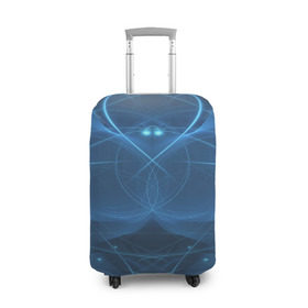 Чехол для чемодана 3D с принтом Blue fractal в Петрозаводске, 86% полиэфир, 14% спандекс | двустороннее нанесение принта, прорези для ручек и колес | art | background | beautiful | color | festive | fractal | lines | photo | picture | smooth | strange | style