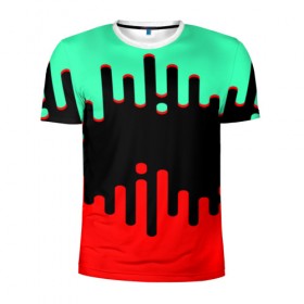 Мужская футболка 3D спортивная с принтом Городская абстракция в Петрозаводске, 100% полиэстер с улучшенными характеристиками | приталенный силуэт, круглая горловина, широкие плечи, сужается к линии бедра | 