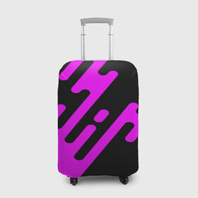 Чехол для чемодана 3D с принтом Pink geometry в Петрозаводске, 86% полиэфир, 14% спандекс | двустороннее нанесение принта, прорези для ручек и колес | abstraction | engine | pattern | абстракция | геометрия | графики | движение | краска | текстура | чертежи | штрихи