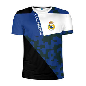 Мужская футболка 3D спортивная с принтом Real Madrid 2018 Sport Version в Петрозаводске, 100% полиэстер с улучшенными характеристиками | приталенный силуэт, круглая горловина, широкие плечи, сужается к линии бедра | Тематика изображения на принте: emirates | fc | real madrid | клуб | мяч | реал мадрид