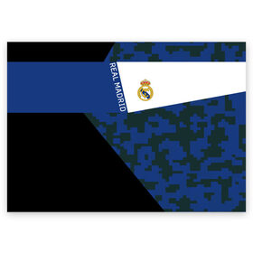 Поздравительная открытка с принтом Real Madrid 2018 Sport Version в Петрозаводске, 100% бумага | плотность бумаги 280 г/м2, матовая, на обратной стороне линовка и место для марки
 | emirates | fc | real madrid | клуб | мяч | реал мадрид