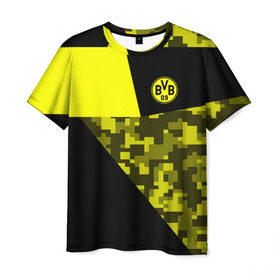 Мужская футболка 3D с принтом Borussia Dortmund 2018 Sport в Петрозаводске, 100% полиэфир | прямой крой, круглый вырез горловины, длина до линии бедер | боруссия | дортмунд