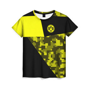 Женская футболка 3D с принтом Borussia Dortmund 2018 Sport в Петрозаводске, 100% полиэфир ( синтетическое хлопкоподобное полотно) | прямой крой, круглый вырез горловины, длина до линии бедер | боруссия | дортмунд