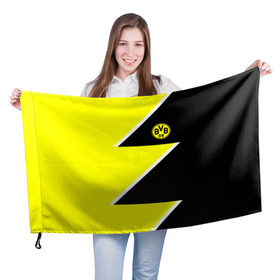 Флаг 3D с принтом Borussia Dortmund 2018 Storm в Петрозаводске, 100% полиэстер | плотность ткани — 95 г/м2, размер — 67 х 109 см. Принт наносится с одной стороны | боруссия | дортмунд