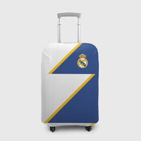 Чехол для чемодана 3D с принтом Real Madrid 2018 Storm в Петрозаводске, 86% полиэфир, 14% спандекс | двустороннее нанесение принта, прорези для ручек и колес | emirates | fc | real madrid | абстракция | геометрия | линии | реал мадрид | спорт | спортивные | футбол | футбольный клуб | эмблема
