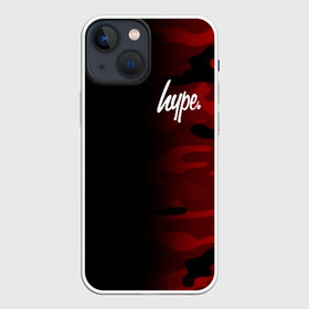 Чехол для iPhone 13 mini с принтом Hype Military Black Red в Петрозаводске,  |  | brand | camo | hype | military | rap | swag | бренд | камо | камуфляж | милитари | модные | надписи | полосы | популярные | пятна | тренд | тренды | узоры | хайп | хайпанем | хаки | цвета