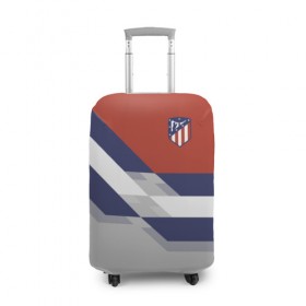 Чехол для чемодана 3D с принтом Атлетико Мадрид 2018 в Петрозаводске, 86% полиэфир, 14% спандекс | двустороннее нанесение принта, прорези для ручек и колес | атлетико мадрид | полосы | эмблема