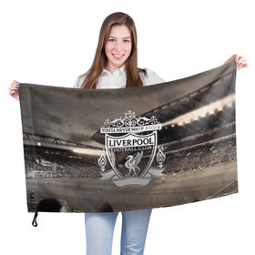 Флаг 3D с принтом Liverpool в Петрозаводске, 100% полиэстер | плотность ткани — 95 г/м2, размер — 67 х 109 см. Принт наносится с одной стороны | liverpool