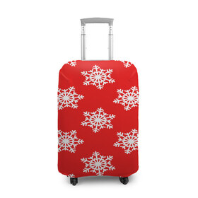 Чехол для чемодана 3D с принтом Snow в Петрозаводске, 86% полиэфир, 14% спандекс | двустороннее нанесение принта, прорези для ручек и колес | new year | santa | дед мороз | елка | елочки | новогодний | новый год | рождество | сантаклаус | снег | снежинки